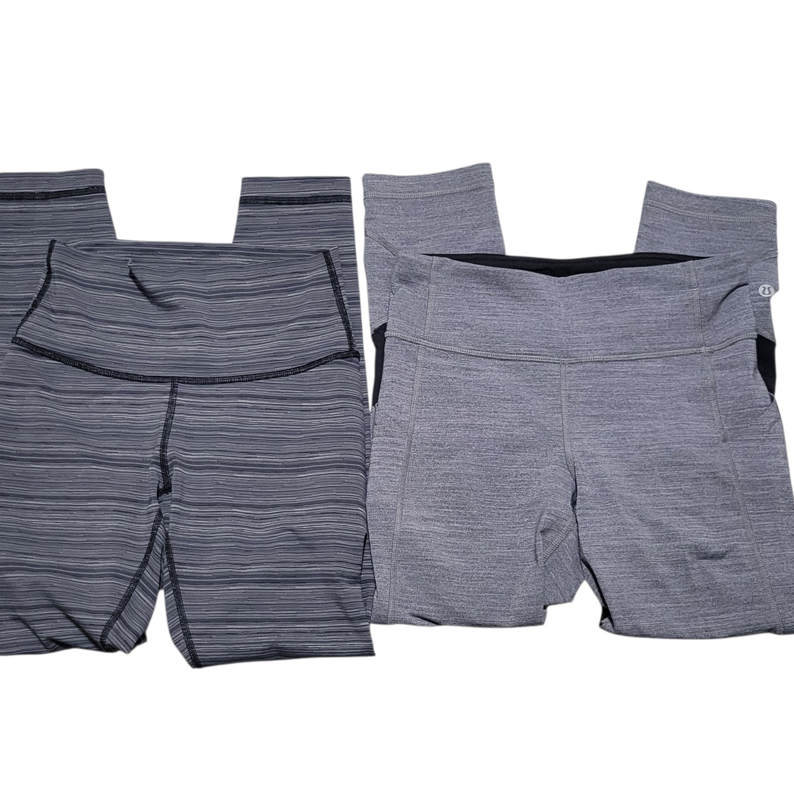 Lululemon Leggings Size 4 Mixed Lot Of 2 Gray Black Align & Pace Rival Crop